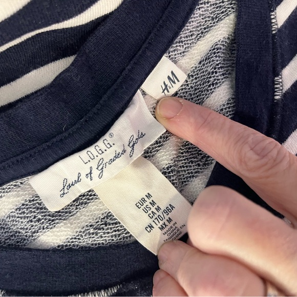 H&M Navy striped top - Picture 3 of 3